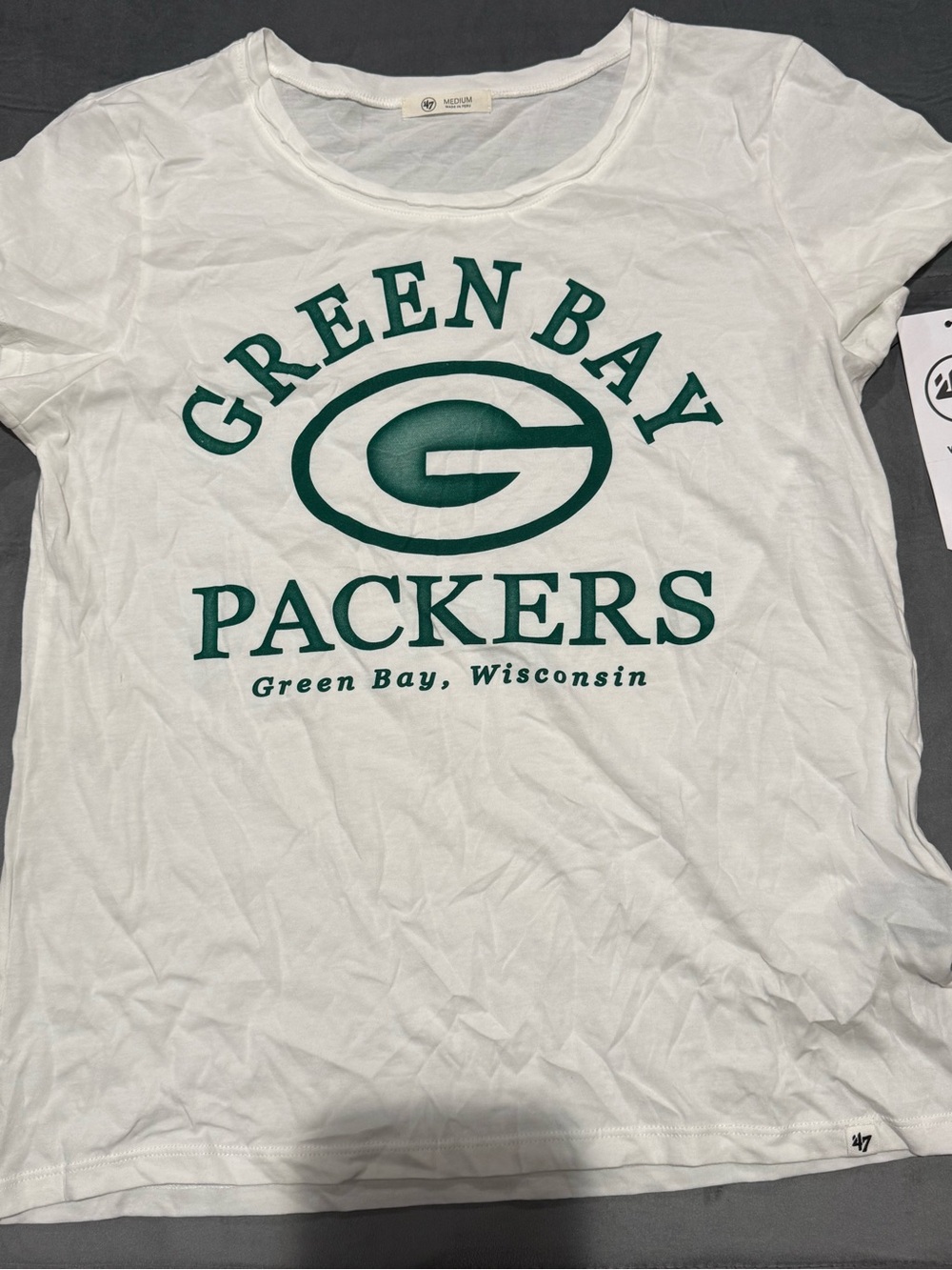 Women's White Green Bay Packers Scoop Neck Tee by 47 Brand